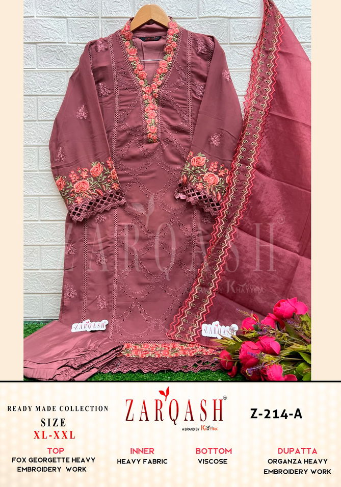 Z 214 Zarqash Embroidery Georgette Pakistani Suits Exporters In India